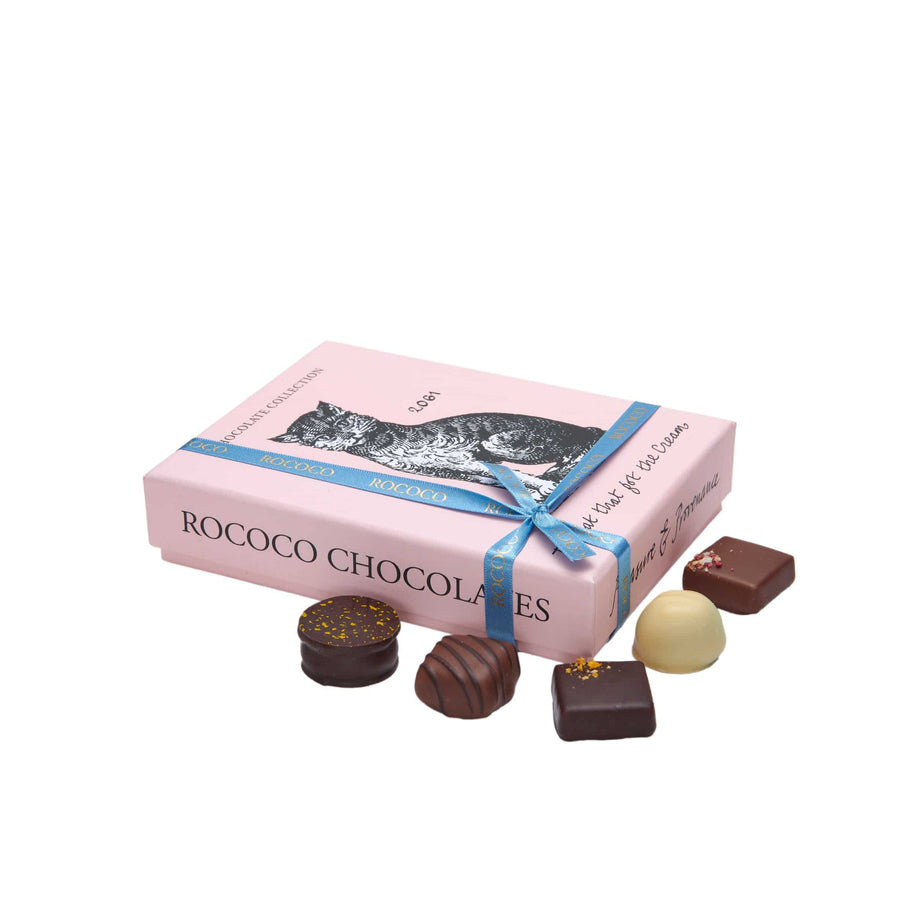box rococo chocolates cat design