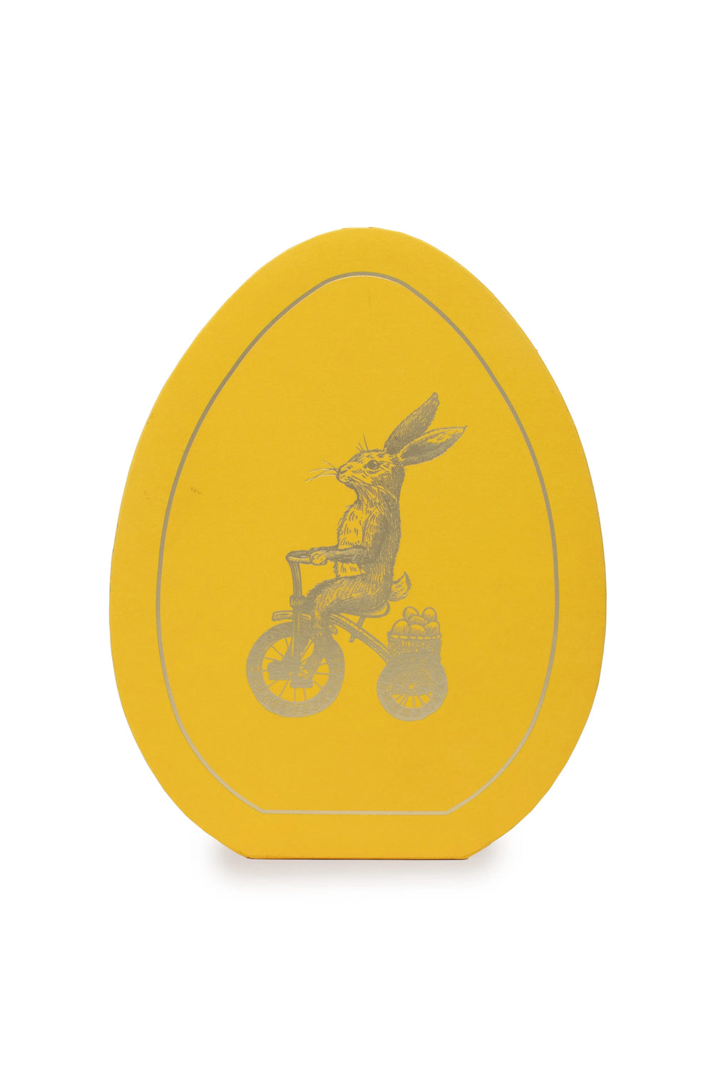 yellow egg-shaped container rabbit bicycle