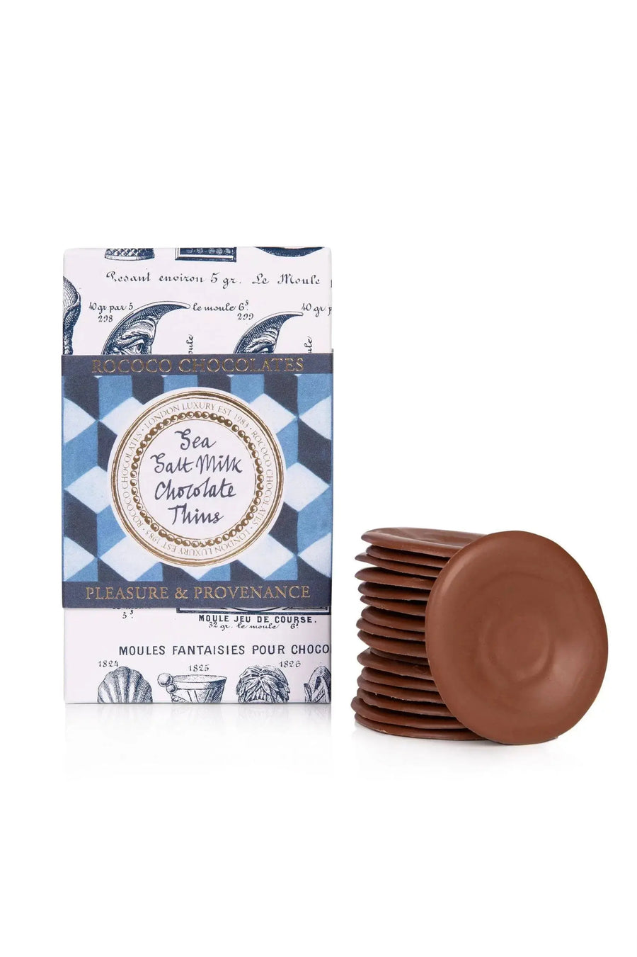 Rococo Chocolates Sea Salt Milk Chocolate Thins. Bestselling chocolate gift. Treat yourself and your loved ones. Milk Chocolate infused with Anglesey sea salt. Great as a thank you gift or as a treat for mum. Buy online now or in-store.