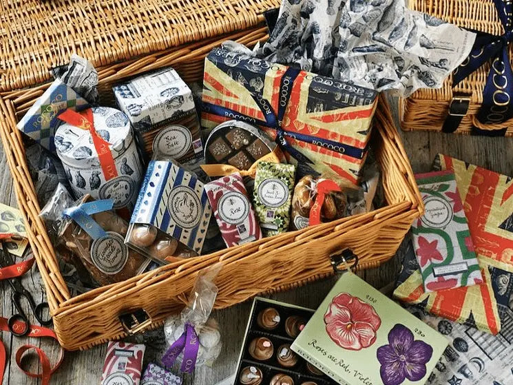 Bespoke Hamper Service - Wicker Hamper - Rococo Chocolates