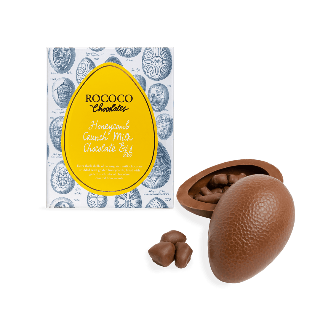 Rococo Chocolates London | London Best Easter Egg | Best Chocolatier | Best Britain Easter Egg |  Honeycomb Easter Egg | Crunchy Easter Egg | Criollo Easter Egg | High end Chocolate | Luxury chocolatier